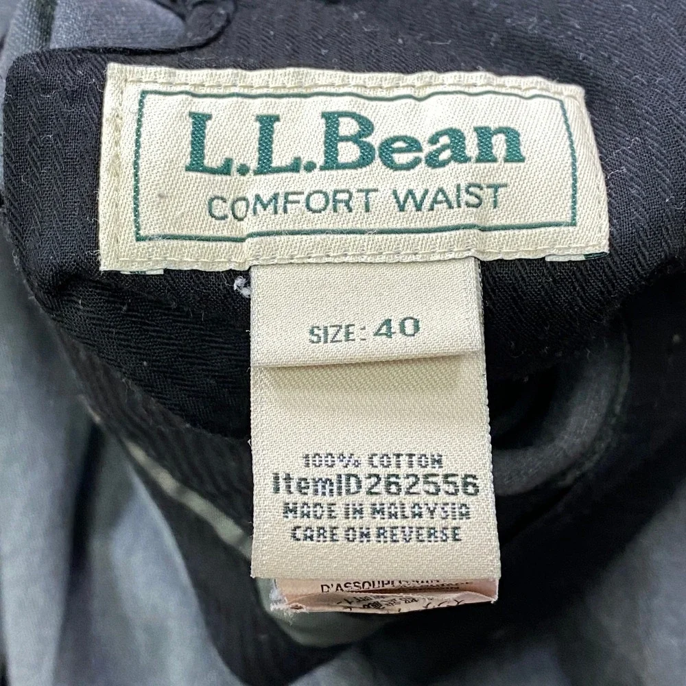 L.L. Bean Comfort Waist Pants Mens 40 Heritage Cotton Pleated Classic Gray